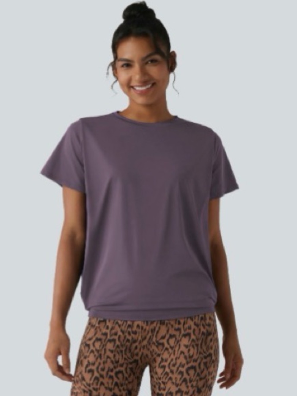 Women's Short Sleeve Yoga Top in Vintage Violet